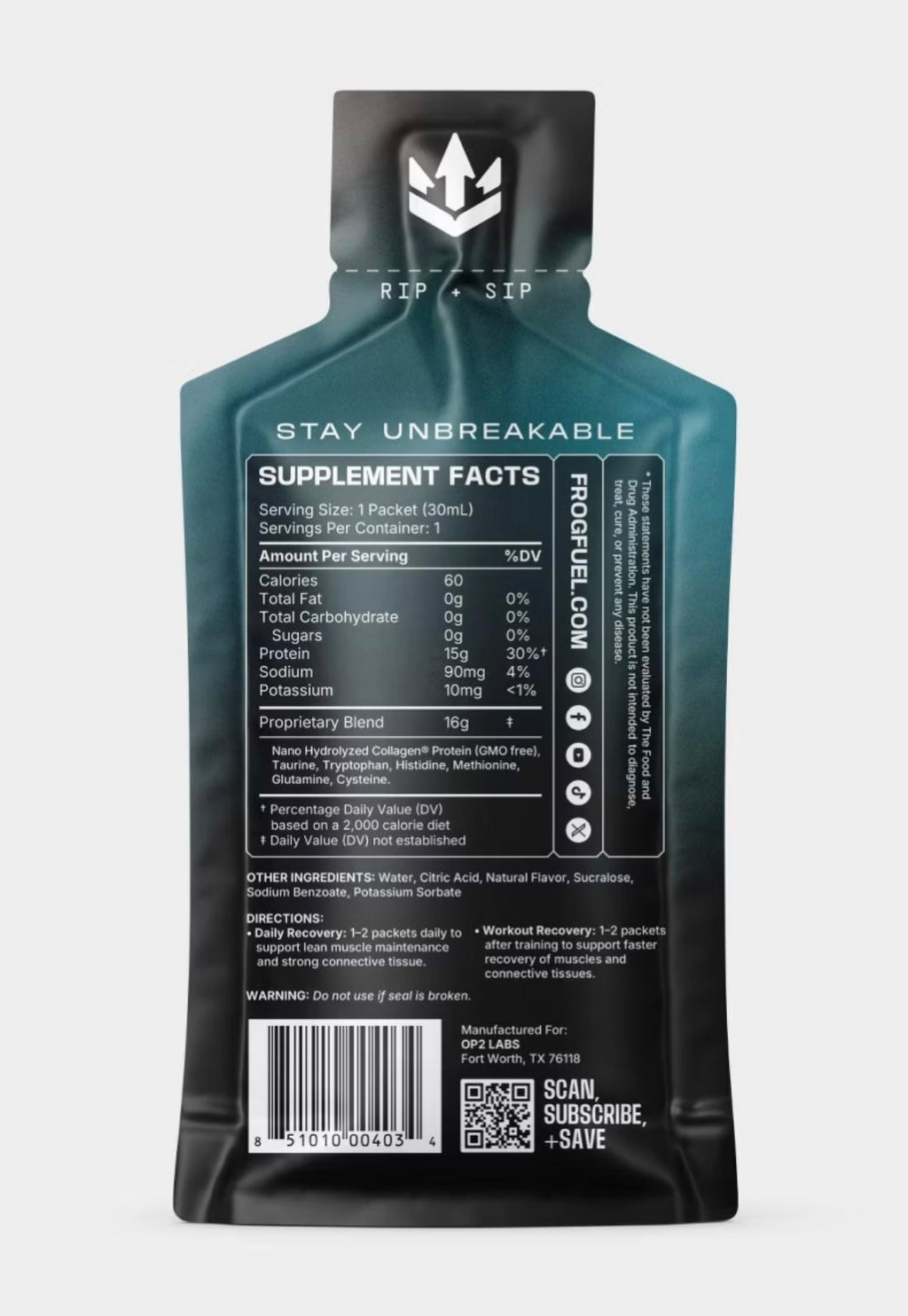 Frog Fuel Daily Recovery - 30 oz Bottle